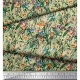 thumbnail image 3 of Soimoi Polyester Crepe Fabric Leaves & Cartoon Animals Jungle Print Fabric by Yard 42 Inch Wide, 3 of 3