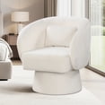 thumbnail image 2 of Gymax Fauteuil d'Appoint Pivotant avec Dossier Courbé, Coussin Lombaire Amovible, Fonction de Rotation à 360 Degrés, 2 of 9