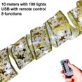 thumbnail image 2 of Led Christmas Tree Ribbon Lights with 8 Lighting Modes, Battery Operated & USB Powered Fairy String Lights with Timer for Xmas Tree Decor, 2 of 5