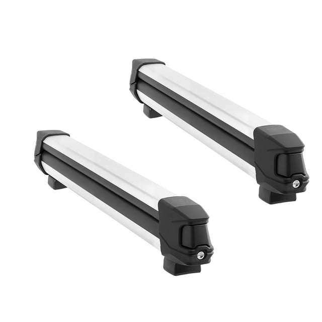 KFFKFF Ski & Snowboard Roof Rack, Carry up to 6 Pairs of Skis or 4 Snowboards, 2 PCS Aluminum Universal Car Roof Rack Top Holder with Lock & Rubber Padding