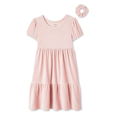 George Girls' Tiered Velour Dress 2-Piece Set