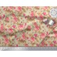 thumbnail image 2 of Soimoi Poly Georgette Fabric Check,Leaves & Rose Floral Print Sewing Fabric Yard 42 Inch Wide, 2 of 3
