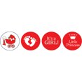 thumbnail image 2 of Darling Souvenir 190 Pcs DIY Candy Chocolate Labels Its A Girl Theme Stickers-Red, 2 of 2
