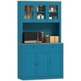 thumbnail image 1 of HOMCOM 71" Pantry Cabinet w/ Microwave Space Buffet w/ Hutch Navy Blue, 1 of 10