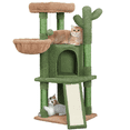 thumbnail image 3 of Yaheetech 42 Inch Cactus Cat Tree with Tall Scratching Posts, Green/Brown, 3 of 8