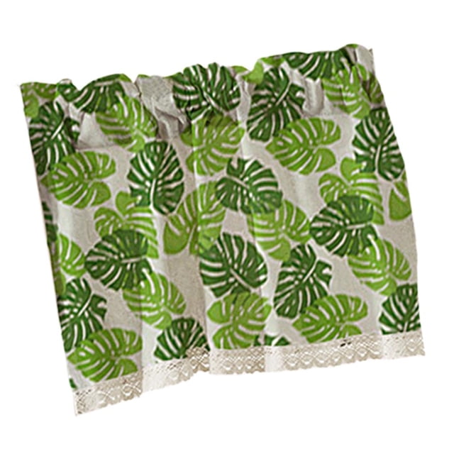 veasfak Cafe Window Curtain Semi- Kitchen Curtain Tier Green - 74x61cm