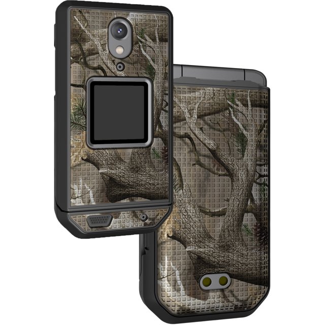 Case for CAT S22 Flip Phone by Nakedcellphone with Bushwolf Obliteration Camo design. This slim hard shell protector cover is crafted from durable polycarbonate with a ribbed grid texture for enhanced grip. The case snaps onto the front and back panels, offering impact protection and shielding the phone from dings, scratches, and scuffs. Precision cutouts ensure access to all buttons, ports, and the camera while maintaining full functionality, including the ability to flip the phone open and closed. The matte powder coating resists fingerprints and adds durability. Ideal for protecting and personalizing your flip phone.