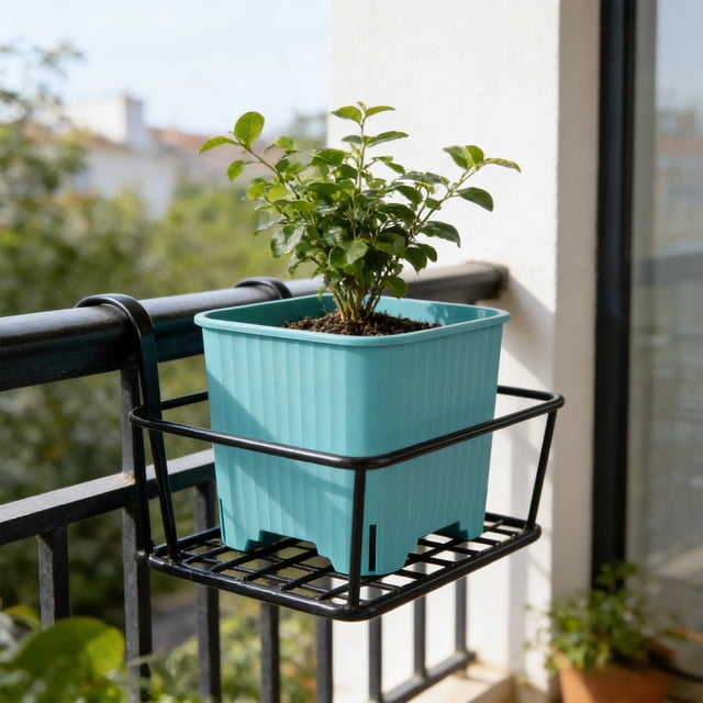 Mini Succulent Planter Colorful Square Plastic Pot Breathable Small Plant Container Desktop Garden Herb Holder Home Office Shelf Balcony Desk Green Plant Pot Decorative Nursery Gift Container