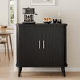 thumbnail image 1 of GIKPAL Sideboards and Buffets, Accent Cabinet with Tambour Sliding Doors, Adjustable Shelf for Kitchen Storage, Storage Cabinet for Dining Living Room, Entryway, Black, 1 of 9