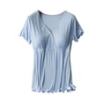 thumbnail image 1 of KIHOUT Vêtements de Maternité pour Femmes Liquidation Femmes Enceintes Allaitement Couleur Col Rond Manches Courtes Col Rond Blouse d'Allaitement, 1 of 3