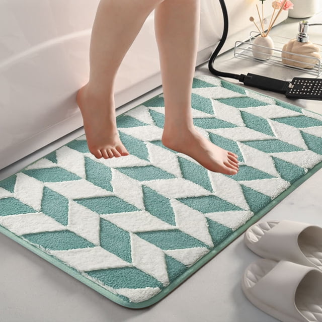 YIMWNYI Bathroom Water Absorbent Door Mat, Non Slip Rug, Soft Velvet Cushion, Fast Drying Carpet, Multipurpose Use for Bathroom, Kitchen, Living Room, Indoor Outdoor Decor