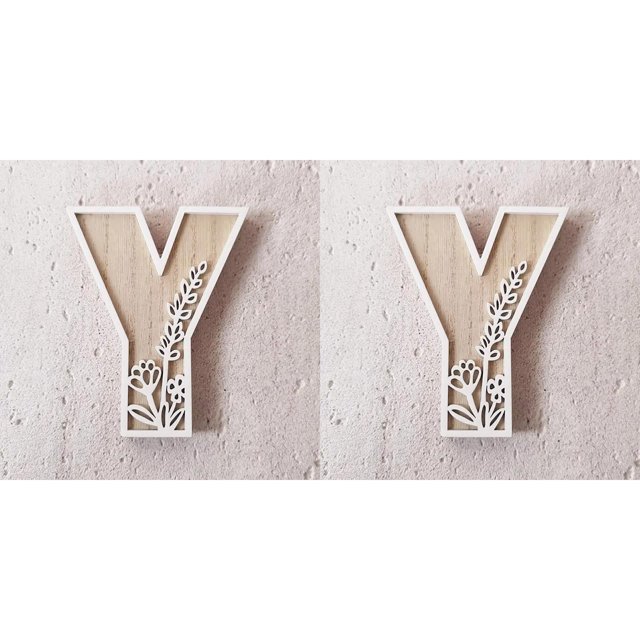 5 Inch Wooden Letters for Wall Decoration – for 's Room Craft Projects Name Signs Weddings and Home ,2 Pack