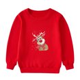 thumbnail image 1 of KYAIGUO Chandail en Molleton de Noël pour Garçons et Filles, Col Rond, Imprimé, Manches Longues, Pull Rouge pour Bébé, Blouse Décontractée pour 1-16 Ans, 1 of 7
