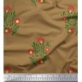 thumbnail image 1 of Soimoi Tissu Satin Modal Feuilles & Floral Imprimé 1 Yard 42 Pouces de Large, 1 of 3
