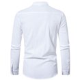 thumbnail image 4 of 2025 New Men's Solid Color Cotton Linen Long Sleeve Shirt, 4 of 5