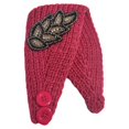 thumbnail image 1 of Crochet Headbands Winter Leaves Pattern with Rhinestones Elastic Head Protector Wide Warm Chunky Hair Accessories for Girls Peach, 1 of 7
