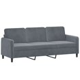 thumbnail image 2 of vidaXL 2 Piece Sofa Set with Pillows Dark Grey Velvet, 2 of 5