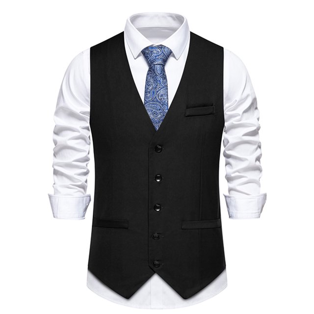 EGNMCR Débardeurs Homme Homme Uni Mode Rétro avec Poches Bouton Col en V Débardeurs Hauts Blouse