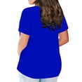 thumbnail image 3 of Yuyuzo Hauts Grande Taille pour Femmes T-Shirts à Manches Courtes à Col Rond T-Shirts de Couleur Unie T-Shirts Basiques Unis, 3 of 5