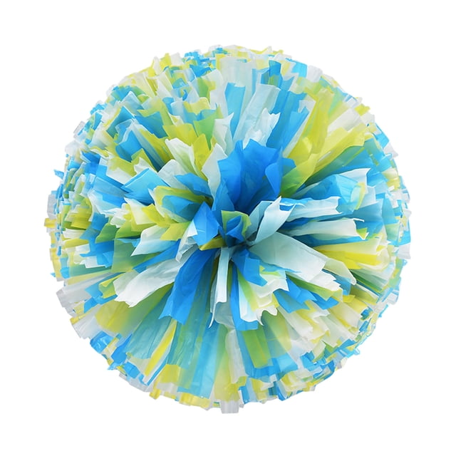 2PCS Cheerleaders Handheld Color Flower Sports Activities Performance Cheering Supplies Round High Density Color Strip Lightweight Double Finger Ring Buckle Design Anti Slip Off