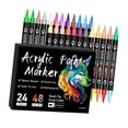thumbnail image 4 of Siruishop 24 Pieces Acrylic Paint Markers Acrylic Paint Pens Tip Brush Markers Colored Acrylic Pens for Rock Painting Canvas Stone, 4 of 8