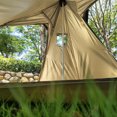 thumbnail image 2 of Solo Camper's All-in-One Weatherproof Pyramid Tent Kit with Chimney Port - Lightweight 2.3kg Double-Layer Shelter (Outer & Inner Tent) Including Aluminum Pole, Fireproof Cloth, and Carry Bag - Khaki, 2 of 6