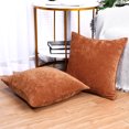 thumbnail image 3 of PiccoCasa Set of 2 Soft Water Repellent Throw Pillow Covers Burnt Orange 20x20 Inch, 3 of 7