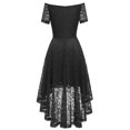 thumbnail image 4 of adviicd Robe pour Femmes Robes d'Été pour Femmes Col en V Manches Courtes Ourlet à Volants Robe Courte Noire,L, 4 of 4