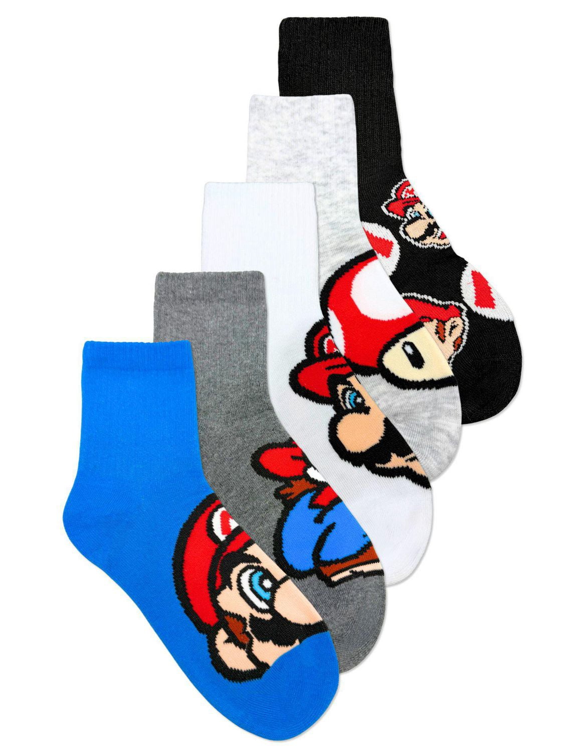 Chaussettes mi-mollet côtelées Super Mario pour garçons