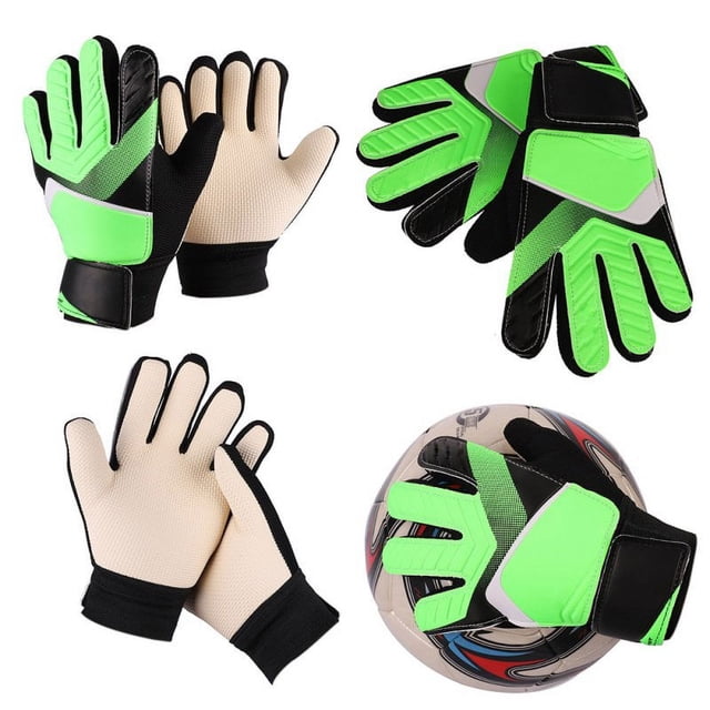 Gants de Gardien de Soccer pour Enfants Gants de Gardien Gants de Soccer Doigts Complets Antidérapants Bande pour Poignet Prise Forte Gants de Gardien pour Enfants