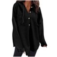 thumbnail image 1 of Swstbby Soldes d'Automne! Hauts d'Automne pour Femmes Grande Taille, Chandail à Capuchon Décontracté à Manches Longues Patchwork Contrasté Noir S, 1 of 5