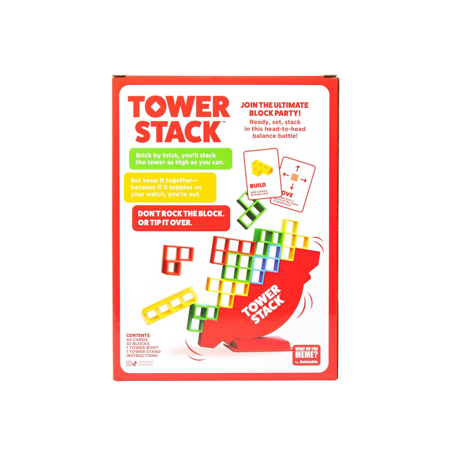 Tower Stack par What Do You Meme? – Jeu d’empilage et d’équilibre en duel pour enfants et familles, comprend des blocs et des instructions, 8 ans et plus