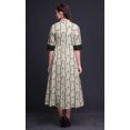 thumbnail image 3 of Bimba Leaves Ladies Button Down Print Dress A-Line Cocktail Party Shirt Dress-Large, 3 of 5