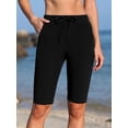 thumbnail image 2 of Beautyin Womens Swim Shorts Knee Length High Waisted Drawstring Swim Bottoms with Two Pockets, 2 of 7