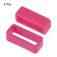 thumbnail image 3 of Unique Bargains Watch Band Strap Loops Silicone for 19mm Width Watch Band, Rose Red 4 Pack, 3 of 5