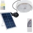 thumbnail image 2 of 54/96/136LED Solar Ceiling light Smart Indoor Solar Pendant Light with Remote Control 6500K Adjustable Brightness Timing Function IP65 Waterproof Solar Shed Lamp for Shed Porch Garage Gar, 2 of 10