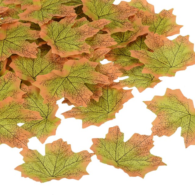 Unique Bargains Artificial Leaves Fall Maple Autumn Fake Leaf Decoration, Green 500 Pack