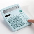 thumbnail image 1 of Calculator 12 Digit Desktop, Xinsrenus Dual-Power Basic Calculator with Large LCD Display, Solar Battery Powered Extra-Large Screen for Office Home School, Blue, 1 of 5