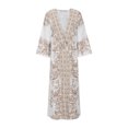 thumbnail image 4 of Soldes! Cameland Robe Cheville à Manches Longues Imprimée à Col en V pour Femmes, 4 of 6