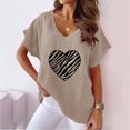 thumbnail image 1 of LSLJS Women V-neck Imprimé T- Mode Confortable Cadeaux Blouses Tops, pour Femme Women, 1 of 5