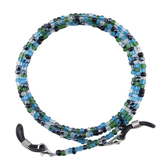 Eyeglasses Sunglasses Holder Reading Glasses Cord String Seed Bead Necklace - Blue