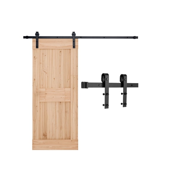 VEVOR 6FT Sliding Barn Door Hardware Kit for Single Sliding Barn Door Black