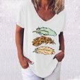thumbnail image 2 of Pompotops Femmes Mode Casual Chemises Manches Courtes Tee Tops Chemisier, 2 of 4