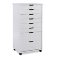 thumbnail image 1 of Craydon Eight-Drawer Rolling Storage Cart, Whitewash, 1 of 8