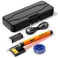 thumbnail image 1 of yeacher Compact USB Soldering Iron Kit with 3-Temp Control, Type-C Charging, 800mAh Battery, Interchangeable Tips, 300-450℃ Range, Portable for DIY & Repairs (Orange), 1 of 6