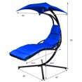 thumbnail image 2 of Costway Hanging Swing Chair Hammock Chair w/ Pillow Canopy Stand Navy, 2 of 10