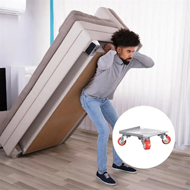 Lourd Déplaceur de Meubles 5 Roues avec Roues Verrouillables Outil de Déplacement avec Coussin Antidérapant Maison