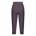thumbnail image 4 of Yuyuzo Womens Plus Size Capris High Waisted Straight Leg Solid Color Bottom Capri Pants for Women 3/4 Slacks, 4 of 5