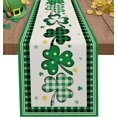 thumbnail image 1 of St Patricks Day Table Runner Buffalo Plaid Shamrock Holiday Table Runners for Kitchen Dining Table Party, Farmhouse Decor Lucky Burlap Table Runners 48 Inches Long, St Patricks Day Decorations 13x48in, 1 of 6