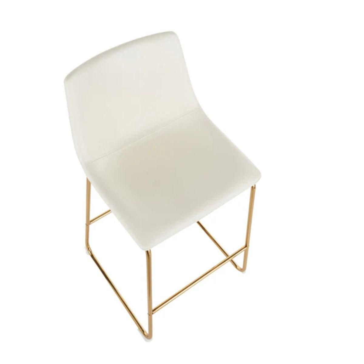 Tabouret de bar Heavenly Collection en PU avec pieds dorés LOT DE 2